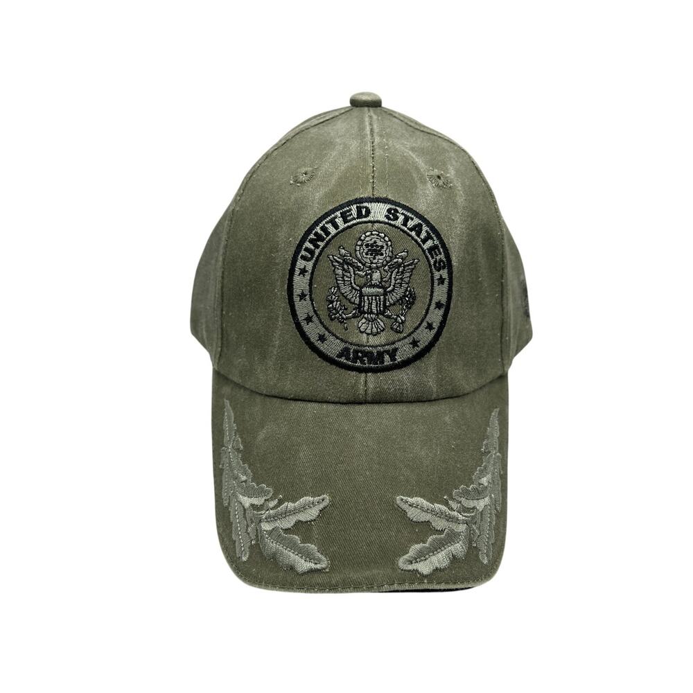 EAGLE CREST United States US Army Text Baseball Green Black hat